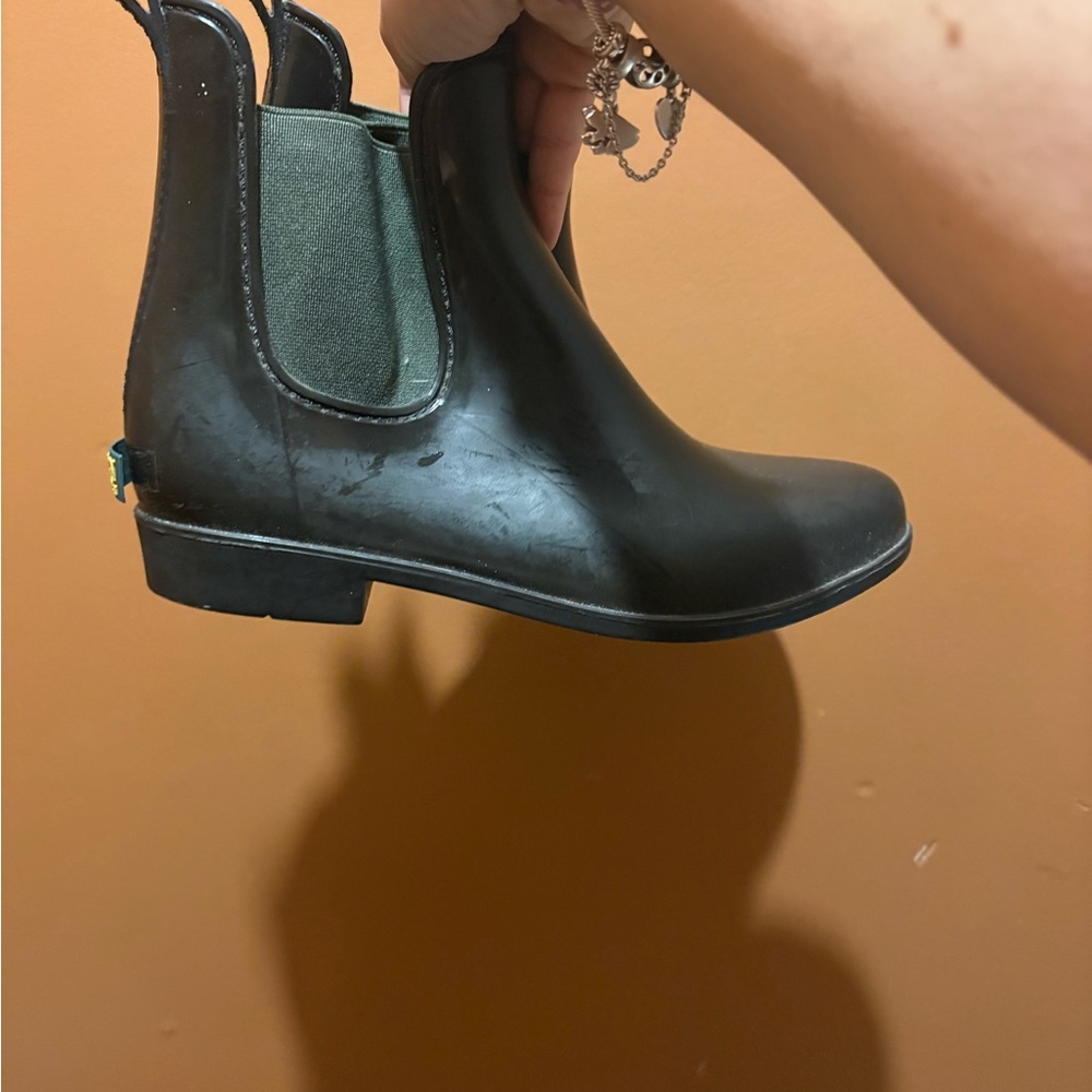 Women's Ralph Lauren Rain Boots with Green Trim - Picture 7 of 13
